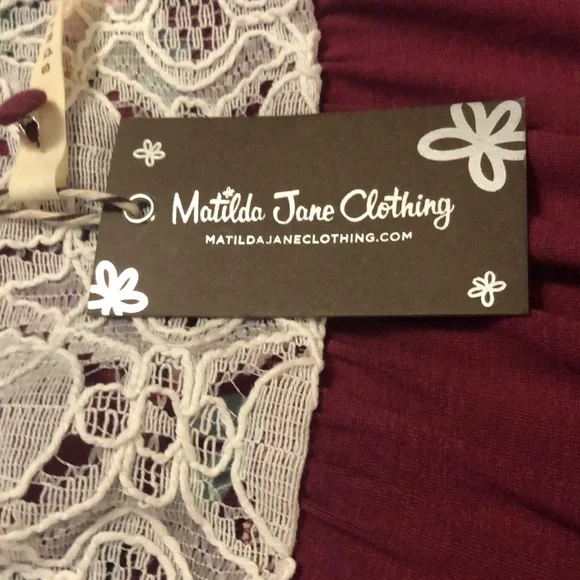 NWT Matilda Jane Top Lace Accent Long Sleeve Button Closure Crew Neckline - Picture 6 of 6